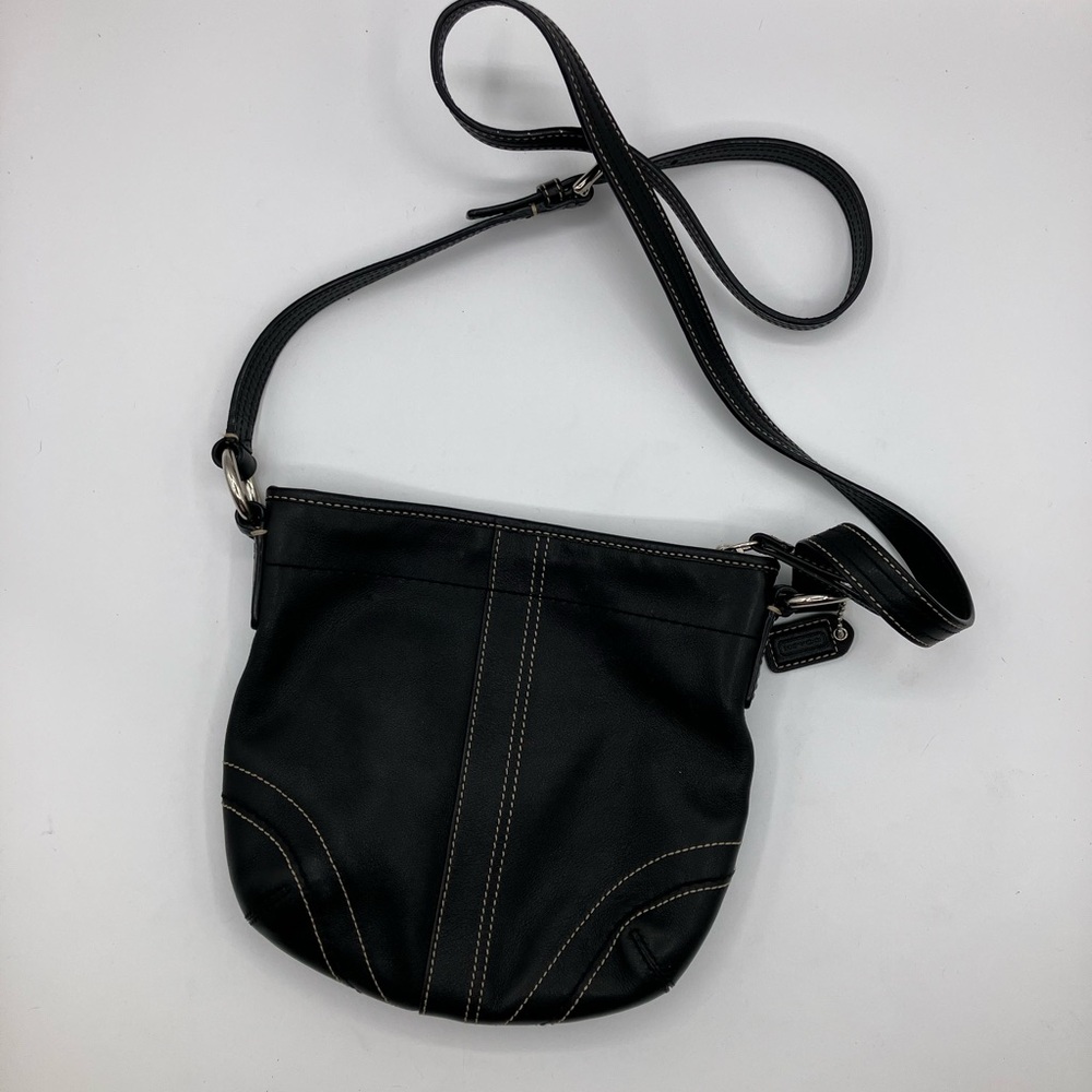 Y2K Coach Soho Black Crossbody Bag with Contrast Stitching